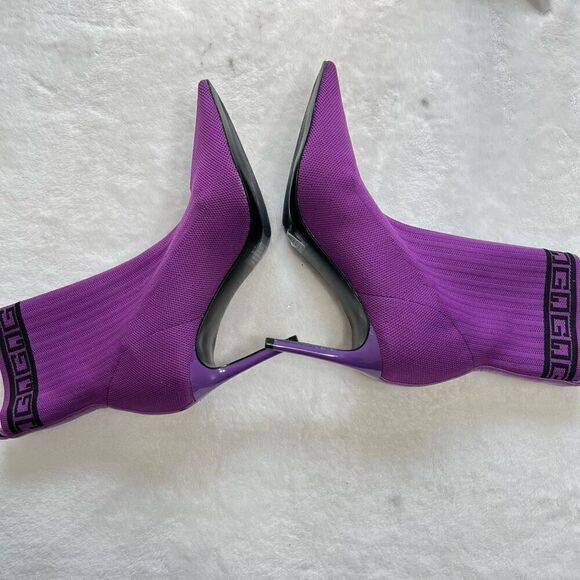 Guess Dallyce Logo Purple Sock Booties 6.5 Women - Picture 6 of 9
